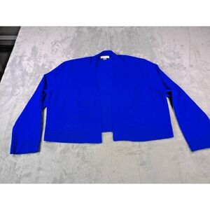 Calvin Klein Women's Open Front Cardigan Sweater Blue Size XL Lightweight
